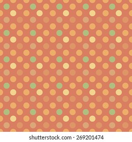 Beautiful colorful vintage geometrical vector polka dot seamless pattern background. Seamless pattern can be used for wrapping paper, postcards, textile, website background.