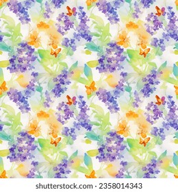 Beautiful colorful watercolor floral(flower) seamless pattern. Floral(flower) seamless pattern design for textile,fabric,Background,texture,tile and wallpaper.Watercolor floral(flower)seamless pattern