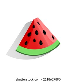 A beautiful and colorful watermelon with highlights that casts a shadow.10EPS