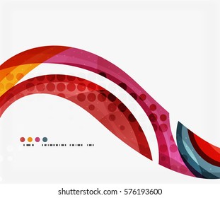 Hermosa plantilla de ondas coloridas. Fondo abstracto vectorial para diseño de flujo de trabajo, diagrama, opciones de número o diseño web