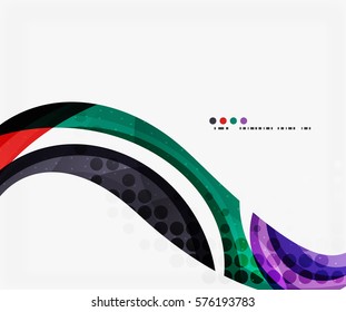Hermosa plantilla de ondas coloridas. Fondo abstracto vectorial para diseño de flujo de trabajo, diagrama, opciones de número o diseño web
