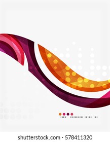 Hermosa plantilla de ondas coloridas. Fondo abstracto vectorial para diseño de flujo de trabajo, diagrama, opciones de número o diseño web