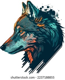 Un lobo hermoso y colorido