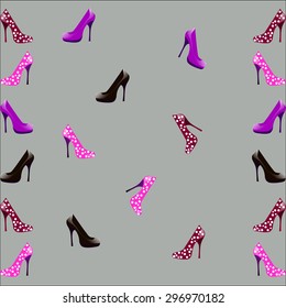 Beautiful colorful women's shoes.Pattern.