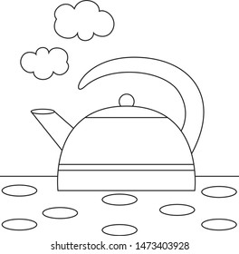 Beautiful coloring book for children with objects theme on a white background.