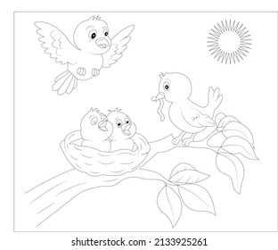 Beautiful coloring page Design for kids stock vector illustration .