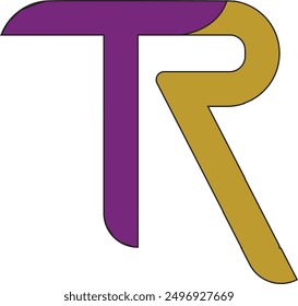 un hermoso diseño de logo TR para colorear 
