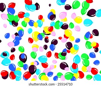 Beautiful colour balloon in the air. Vector illustration.