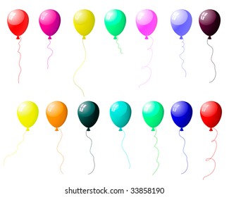 Beautiful Colour Balloons Set Spot Light Stock Vector (royalty Free 