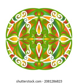 Schöne Farbe CIRCLE Design Batik ethnische traditionelle Blumen und Blätter 
