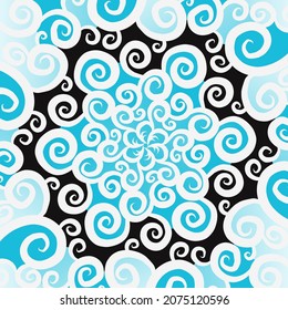 Hermoso color gradiente de color batik flor étnica floral y diseño de marco de hoja Vector para anuncios de fondo de papel de pared o plantilla de presentación