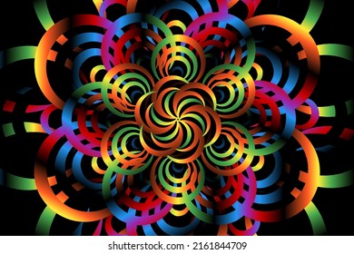 Schöne Farbverlauf-Blumenmuster-Kunstmuster-Wallpaper für indonesische traditionelle abstrakte Batik ethnische Dayak-Ornament für kommerzielle Werbung