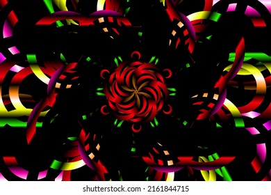 Beautiful colour gradient flower line art pattern wallpaper of indonesian traditional abstract batik  ethnic dayak ornament for commercial  ads