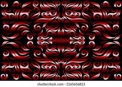 Beautiful colour gradient line art pattern wallpaper of indonesian traditional abstract batik  ethnic dayak ornament for commercial  ads