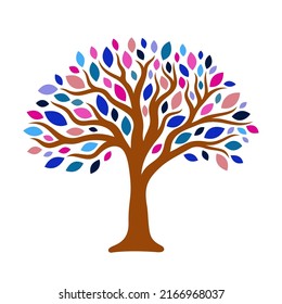 Beautiful coloured tree. Abstract design for home decoration, graphic prints, wallpaper design.