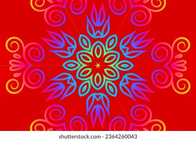 Beautiful colourful batik ethnic dayak ornament background pattern for aesthetic clothing or textile 