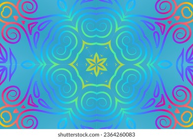 Beautiful colourful batik ethnic dayak ornament background pattern for aesthetic clothing or textile 