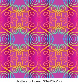 Beautiful colourful batik ethnic dayak ornament background pattern for aesthetic clothing or textile 