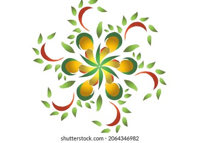 Beautiful colourful batik ethnic flower floral and leaf frame design Vector for wallpaper background ads or presentation template