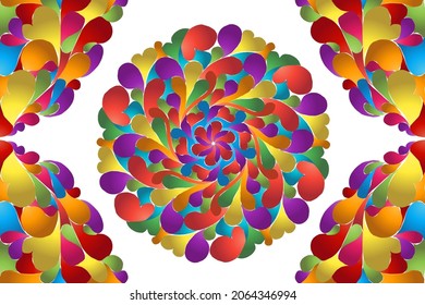 Beautiful colourful batik ethnic flower floral and leaf frame design Vector for wallpaper background ads or presentation template