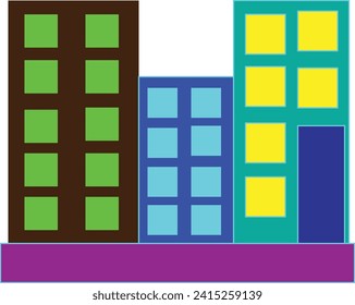 Beautiful colourful building icon design