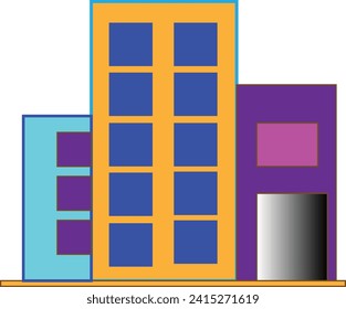 Beautiful and colourful building icon design