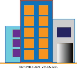 A beautiful and colourful building icon design