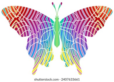 Beautiful colourful butterfly design with aesthetic wings and luxurious shape pattern 