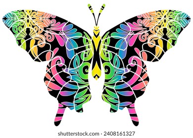 Beautiful colourful butterfly design with aesthetic wings and luxurious shape pattern 