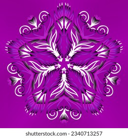 Beautiful colourful caleidoscope gradient flower leaf art pattern of indonesian culture traditional batik