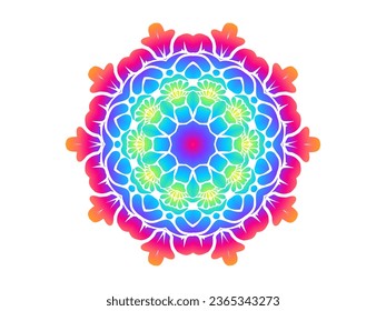 Hermoso color caleidoscopio gradiente de flores pétalos de arte patrón