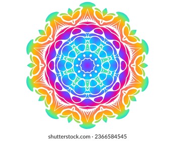 Beautiful colourful caleidoscope gradient flower petals art pattern