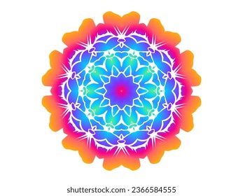 Beautiful colourful caleidoscope gradient flower petals art pattern