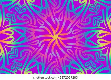 Hermoso color caleidoscopio gradiente flor patrón de la cultura indonesia 