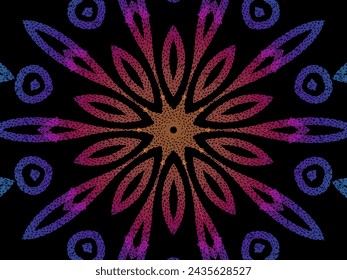 Beautiful colourful caleidoscope gradient flower petals art for commercial textile or background wallpaper 