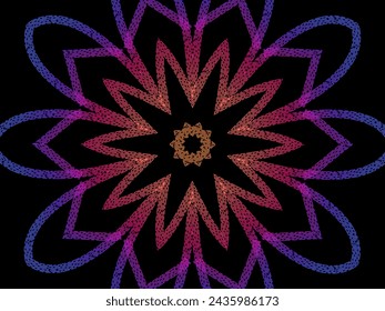 Beautiful colourful caleidoscope gradient flower petals art for commercial textile or background wallpaper 