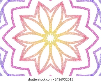 Beautiful colourful caleidoscope gradient flower petals art for commercial textile or background wallpaper 