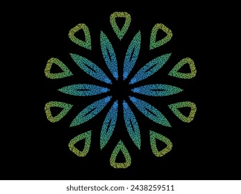 Beautiful colourful caleidoscope gradient flower petals art for commercial textile or background wallpaper 