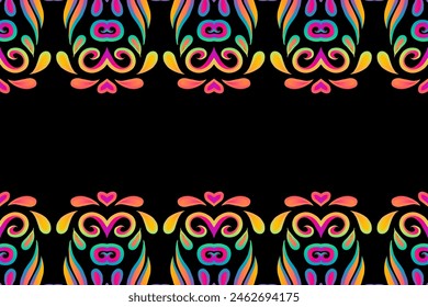 Beautiful colourful caleidoscope gradient flower art pattern frame 