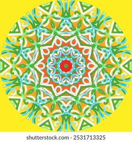 Beautiful colourful caleidoscope gradient flower petals art for commercial textile or background wallpaper 