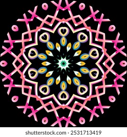 Arte colorido hermoso de los pétalos de flor del gradiente del caleidoscopio para el Fondo de pantalla comercial de la materia textil o del fondo 