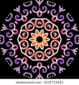 Beautiful colourful caleidoscope gradient flower petals art for commercial textile or background wallpaper 