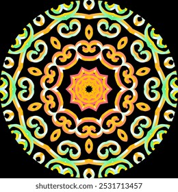 Beautiful colourful caleidoscope gradient flower petals art for commercial textile or background wallpaper 