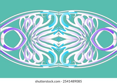 Beautiful colourful caleidoscope gradient flower art batik ethnic dayak borneo pattern background	