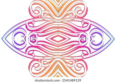 Beautiful colourful caleidoscope gradient flower art batik ethnic dayak borneo pattern background	