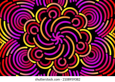 Beautiful colourful  caleidoscope gradient of traditional flower floral batik ethnic frame illustration 