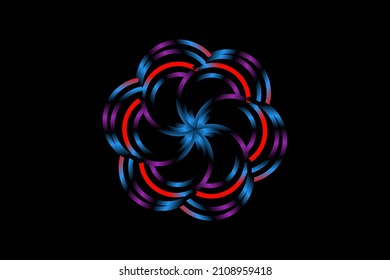 Beautiful colourful  caleidoscope gradient of traditional flower floral batik ethnic frame illustration 