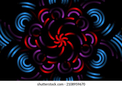 Beautiful colourful  caleidoscope gradient of traditional flower floral batik ethnic frame illustration 