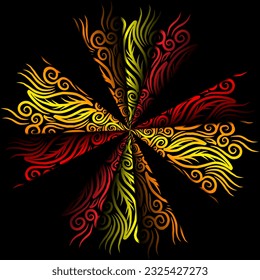 Beautiful colourful  caleidoscope gradient of traditional batik ethnic FLORAL frame illustration for wallpaper background ads clothing or presentation template
