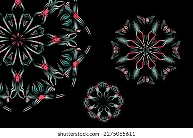 Beautiful colourful caleidoscope illustrations design triple circle corona covid 19 virus 

